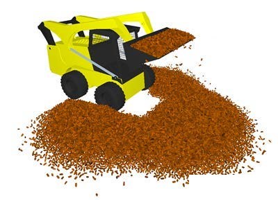EDEM and Adams co-simulation of a skid steer loader working a material pile